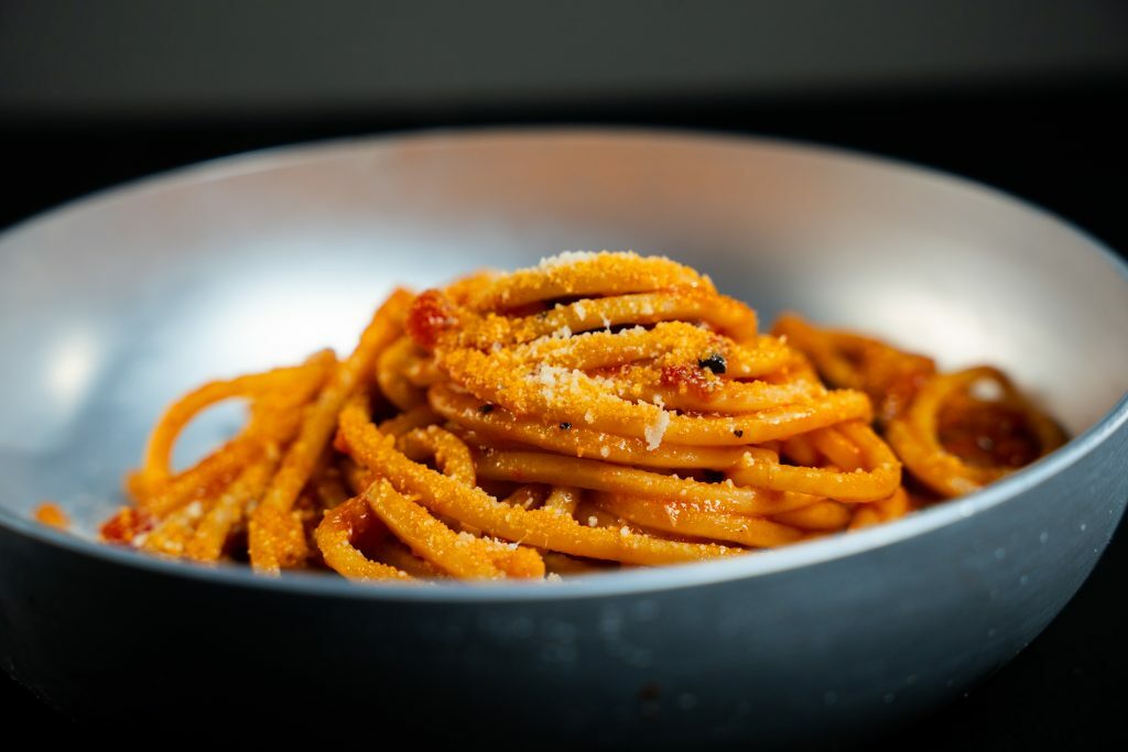 amatriciana, pasta, pecorino